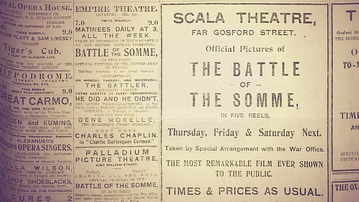 newspaper-advert-for-a-screening-of-the-battle-of-the-somme