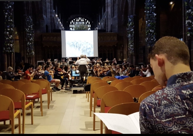 Chetham's rehearsal + Durham conductor Alex Mackinder